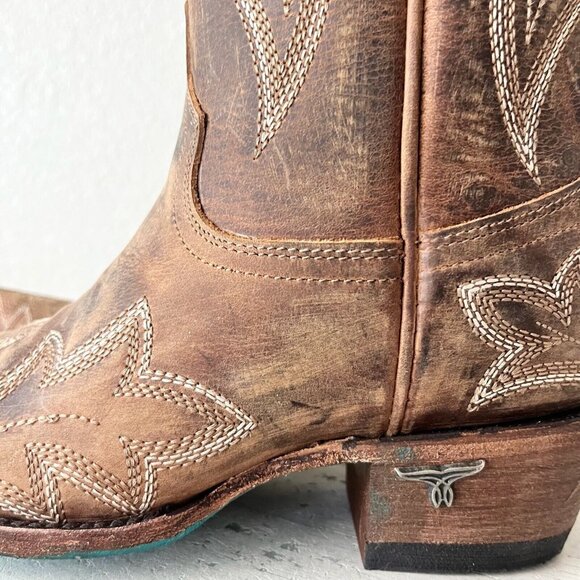 NEW Lane SARATOGA Womens Cowboy Boots 6 Brown Leather Western Cowgirl Mid Calf - Picture 6 of 14